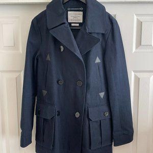 Zara Indigo Denim Pea Coat